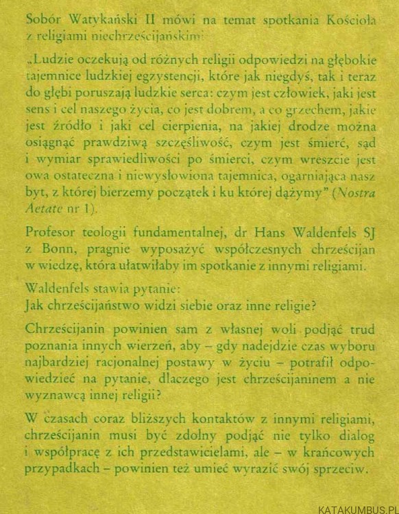 Religie odpowiedzią na pytanie o sens istnienia człowieka. HANS WALDENFELS