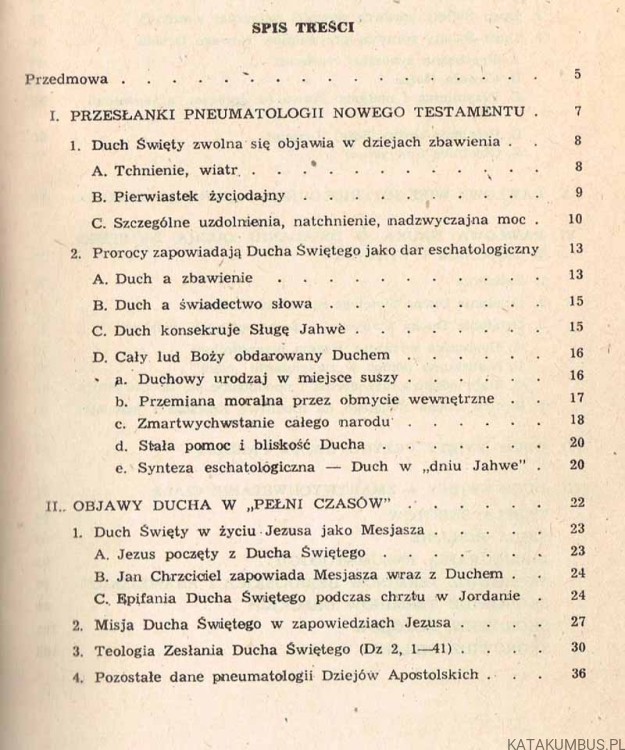 Zarys pneumatologii Nowego Testamentu. O. AUGUSTYN JANKOWSKI