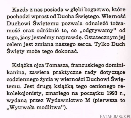Wierność Duchowi Świętemu. THOMAS PHILIPPE OP