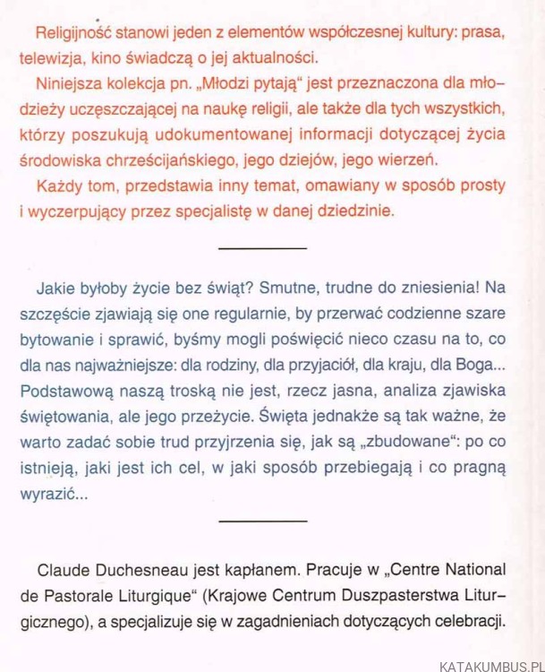 Komu potrzebne święta? Claude Duchesneau
