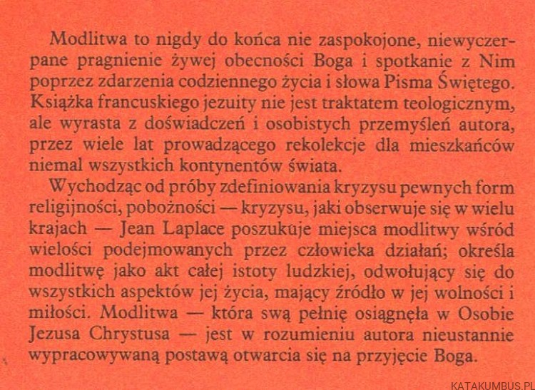 Modlitwa. Od pragnienia do spotkania. JEAN LAPLACE