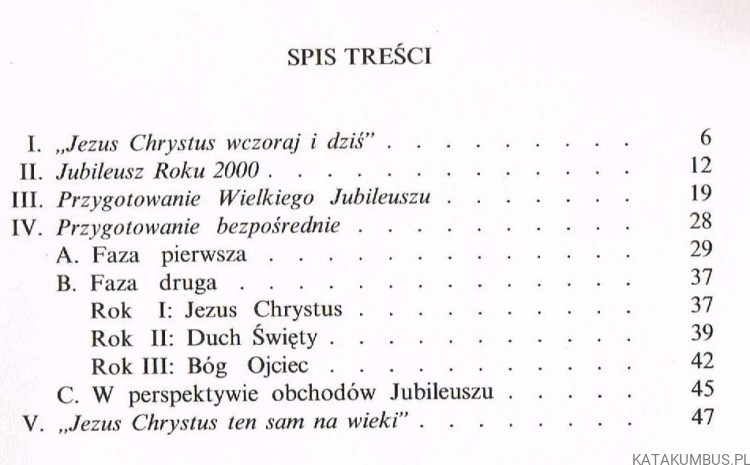 List Apostolski Tertio Millennio Adveniente.  Jan Paweł II