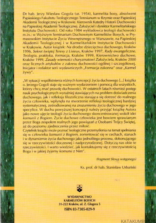 Teologia komunii z Bogiem. JERZY WIESŁAW GOGOLA OCD