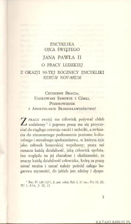 Laborem exercens. JAN PAWEŁ II