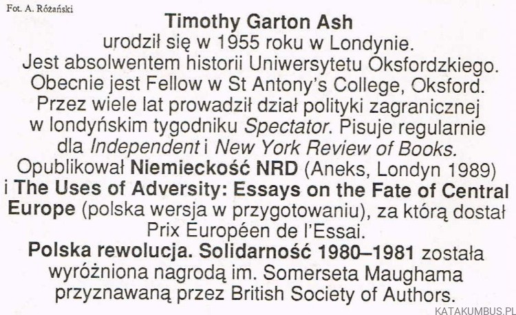 Polska rewolucja. Solidarność 1980-1981. TIMOTHY GARTON ASH