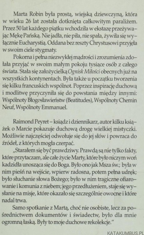 Weź me życie, Panie. Długa msza Marty Robin. RAYMOND PEYRET