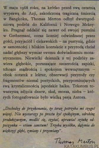 Las, wybrzeże, pustynia ( natatnik maj 1968 ). THOMAS MERTON