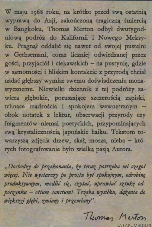 Las, wybrzeże, pustynia ( natatnik maj 1968 ). THOMAS MERTON