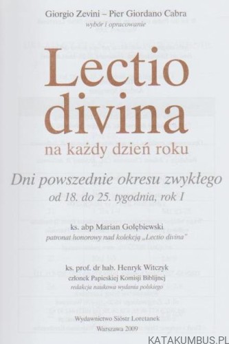 Lectio divina na każdy dzień roku cz. 11. GIORGIO ZEVINI, PIER GIORDANO CABRA
