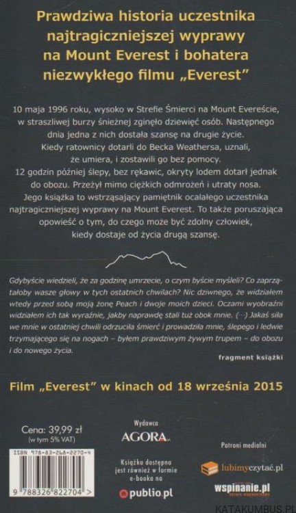 "EVEREST" NA PEWNĄ ŚMIERĆ. B. WEATHERS. S. G. MICHAUD