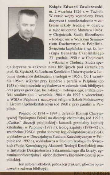Księgi Dydaktyczne Starego Testamentu. KS. DR EDWARD ZAWISZEWKI