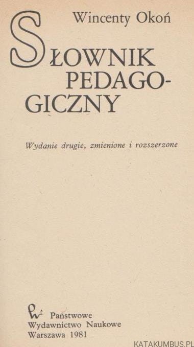 Słownik pedagogiczny. WINCENTY OKOŃ