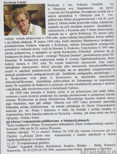 Na ścieżkach życia. KRYSTYNA CARMI