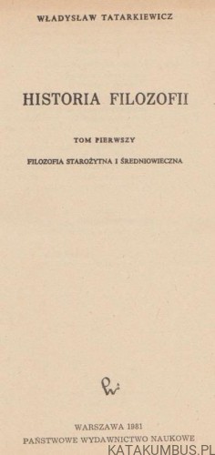 Historia filozofii. Tom 1-3. WŁADYSŁAW TATARKIEWICZ