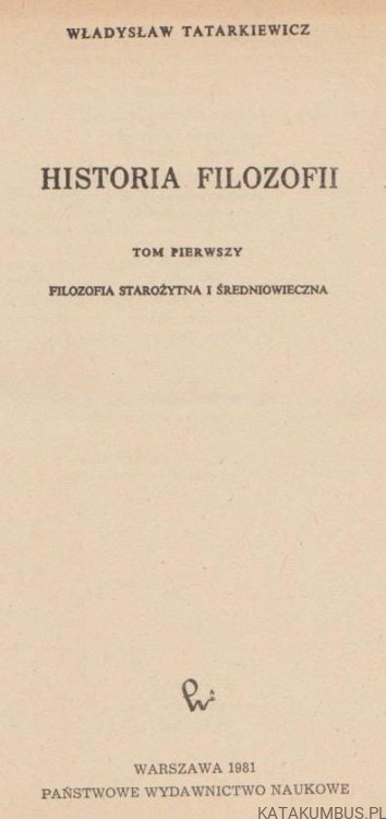 Historia filozofii. Tom 1-3. WŁADYSŁAW TATARKIEWICZ