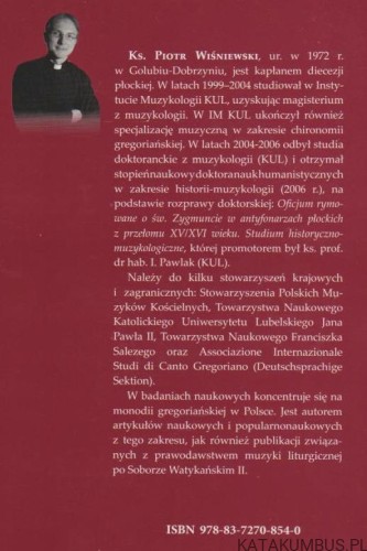 Śpiewy późnośredniowieczne w antyfonarzach płockich z XV/XVI wieku na podstawie responsoriów Matutinum. KS. PIOTR WIŚNIEWSKI