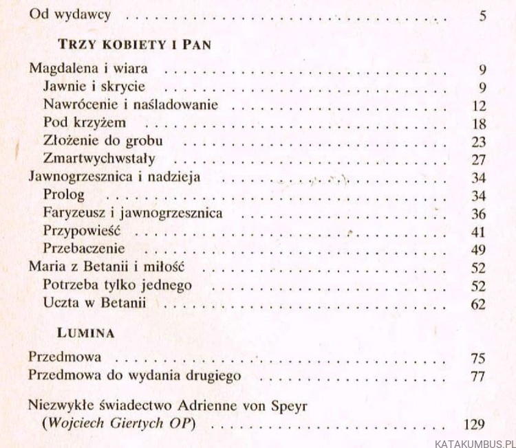 Trzy kobiety i Pan. Lumina. ADRIENNE VON SPEYR