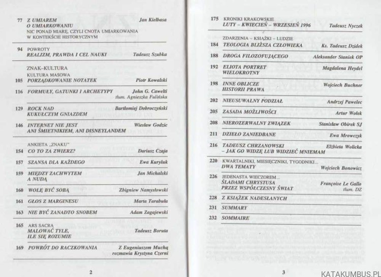 Znak. Miesięcznik. W duchu Asyżu. Październik (10) 1996, 497