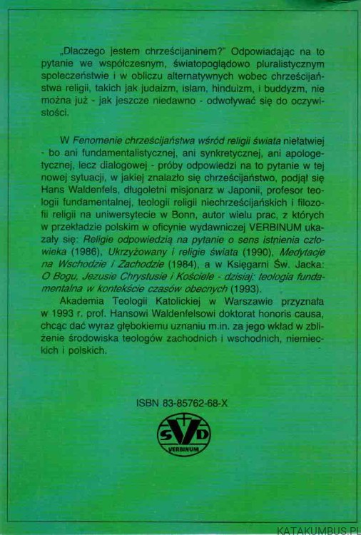 Fenomen chrześcijaństwa wśród religii świata. HANS WALDENFELS