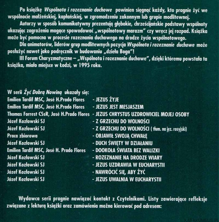 Wspólnota i rozeznanie duchowe. JÓZEF KOZŁOWSKI SJ