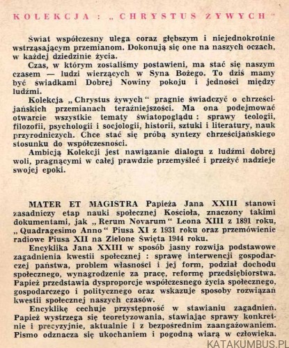 Mater et Magistra. JAN XXIII