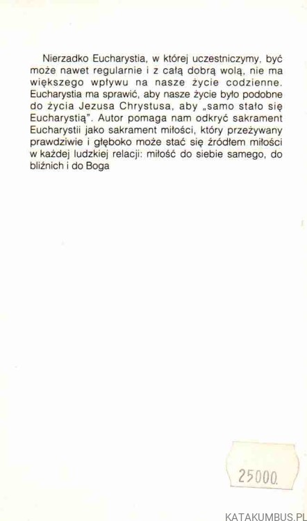 Życie i Eucharystia. Dojrzałość wiary. JÓZEF AUGUSTYN SJ