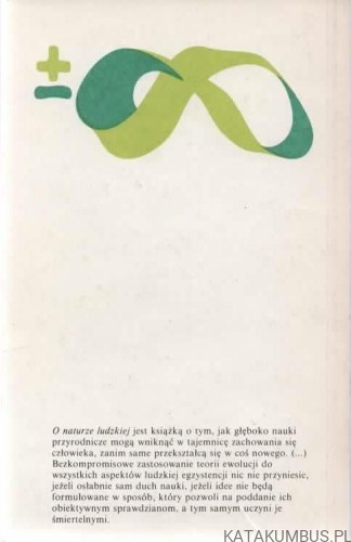 O naturze ludzkiej. EDWARD O. WILSON