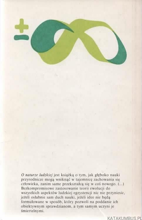 O naturze ludzkiej. EDWARD O. WILSON