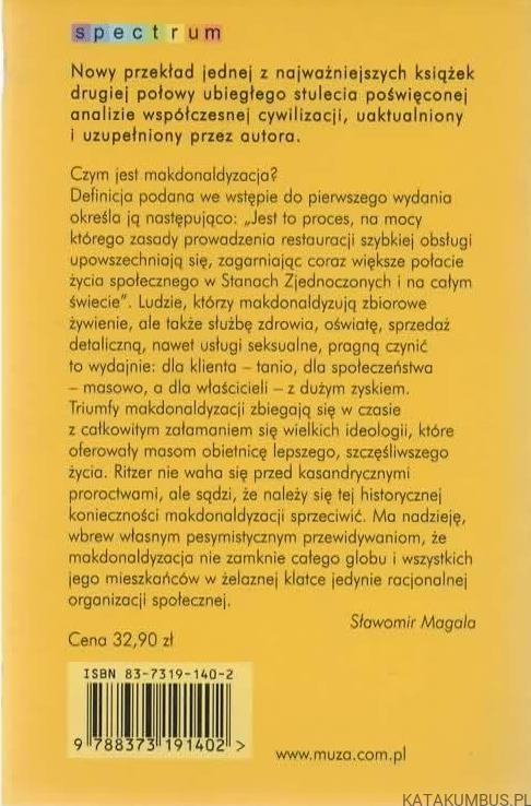 Makdonaldyzacja społeczeństwa. GEORGE RITZER2