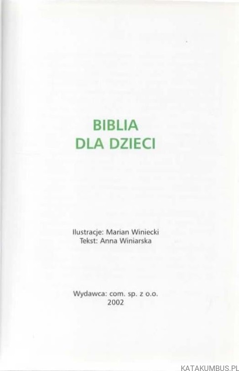 Biblia dla dzieci. ANNA WINIARSKA, MARIAN WINIECKI