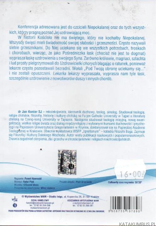 Uzdrowienie przez Niepokalaną. JAN KONIOR SJ