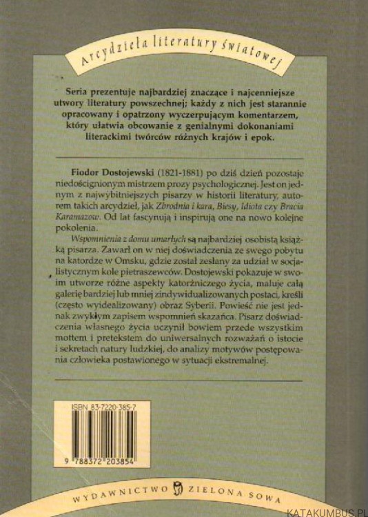 Wspomnienia z domu umarłych. FIODOR DOSTOJEWSKI