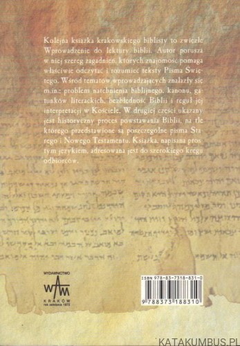 Wprowadzenie do lektury Biblii. ks. TOMASZ JELONEK