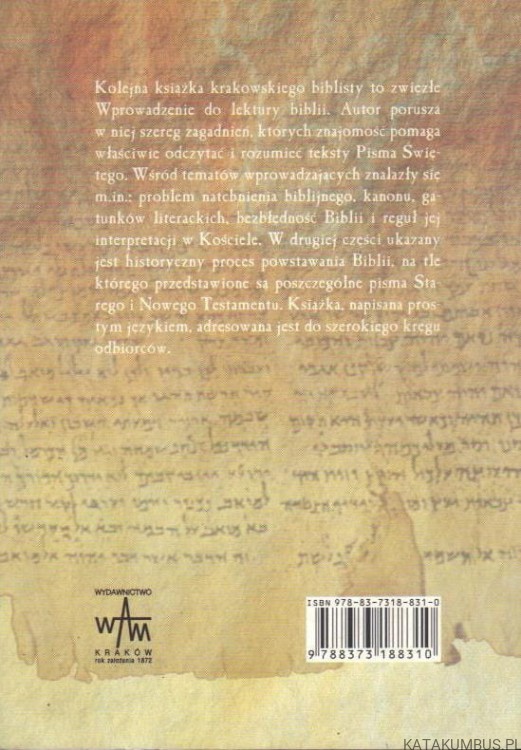 Wprowadzenie do lektury Biblii. ks. TOMASZ JELONEK