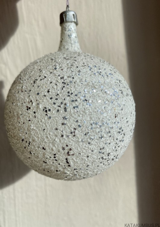 Bombki szklane srebrzone z okresu PRL - 12 sztuk