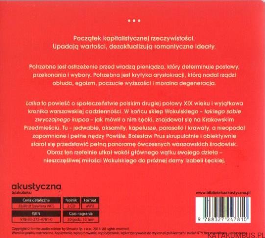 Lalka. BOLESŁAW PRUS 1CD,2CD