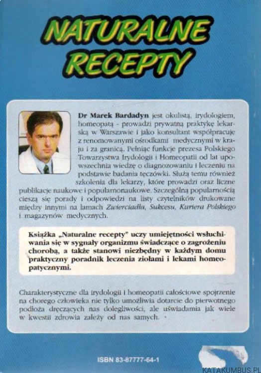 Naturalne recepty. 100 listów do homeopaty. MAREK BARADYN