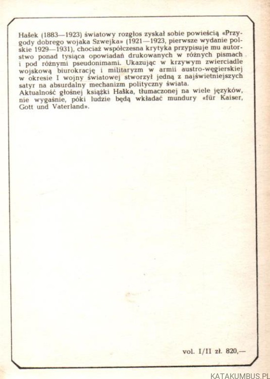 Przygody Dobrego Wojaka Szwejka. Tom 1,2,3,4. JAROSLAV HASEK