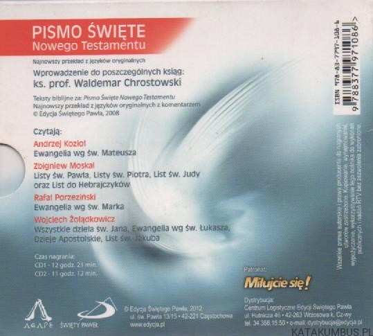Pismo Święte Nowego  Testamentu(audio book). PRACA ZBIOROWA