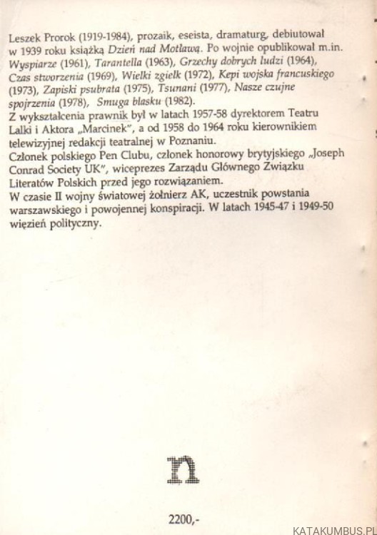 Smutne pół rycerzy żywych. LESZEK PROROK