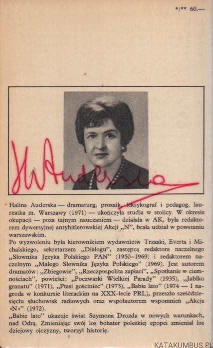 Babie lato. HALINA AUDERSKA