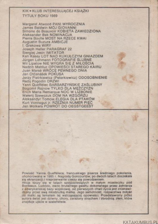 Barbarzyńskie zaślubiny. YANN QUEFFELEC