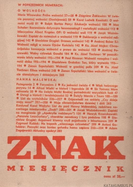 Znak. Miesięcznik o wolności. lipiec(7) 1981 nr 325