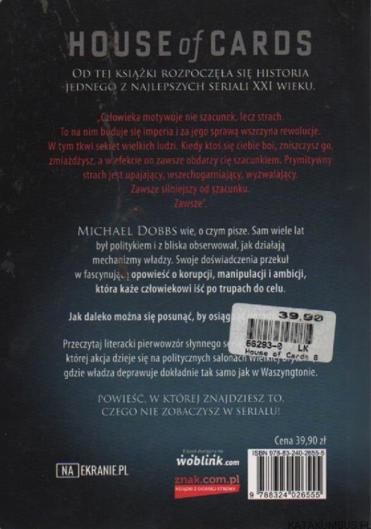 House of cards. Bezwzględna gra o władzę. MICHAEL DOBBS
