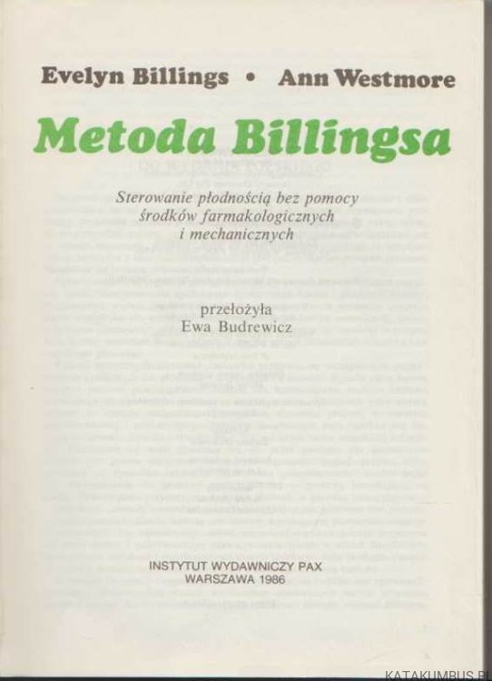 Metoda Billingsa. EVELYN BILLINGS, ANN WESTMORE