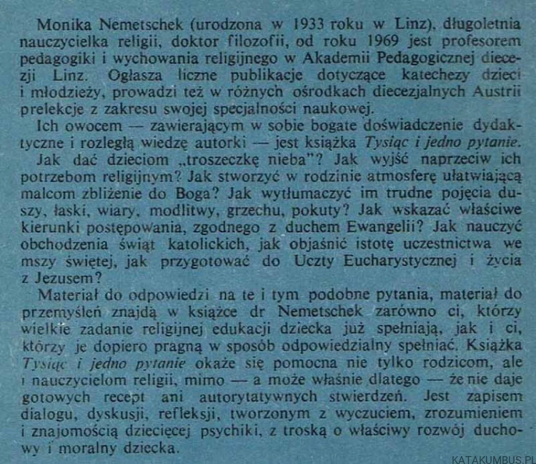 Tysiąc i jedno pytanie. MONIKA NEMETSCHEK