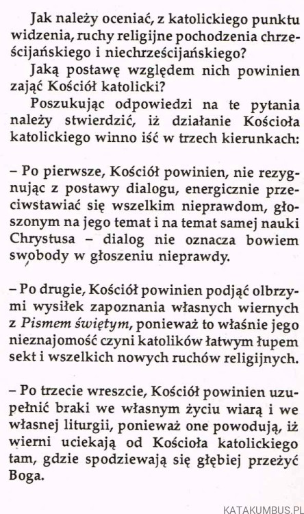 Kościół Katolicki a sekty. ks. STANISŁAW PYSZKA SJ