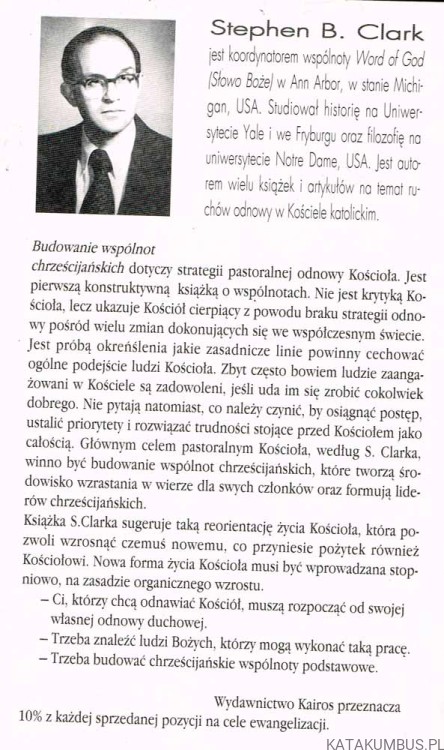 Budowanie wspólnot chrześcijańskich. STEPHEN B. CLARK
