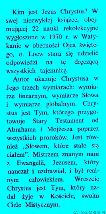 Jezus zwany Chrystusem. JACQUES LOEW