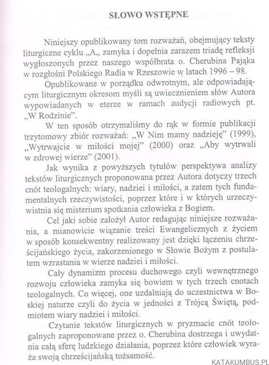 Aby wytrwali w zdrowej wierze. Kazania na rok A .  O. CHERUBIN PAJĄK OFM